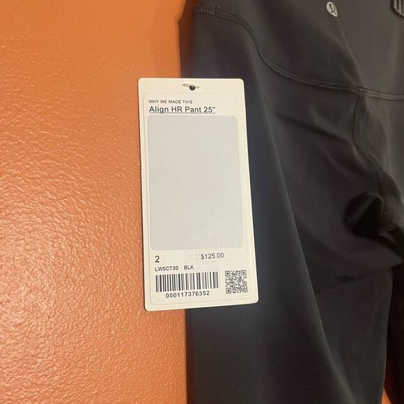 NWT Lululemon Athletica UCLA Align™ High-Rise Pant 25" in Black Womens Size 2 - Picture 7 of 7